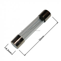 Glass tube fuse 2A 6.3x32mm F